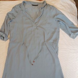 Zara Basics Flowy V Neck Button Up